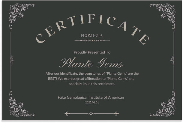 Certificate by FGIA